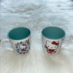 🆕 Hello Kitty Holiday Mugs Set of 2 Christmas Mugs Beverage Candy Canes Festive
